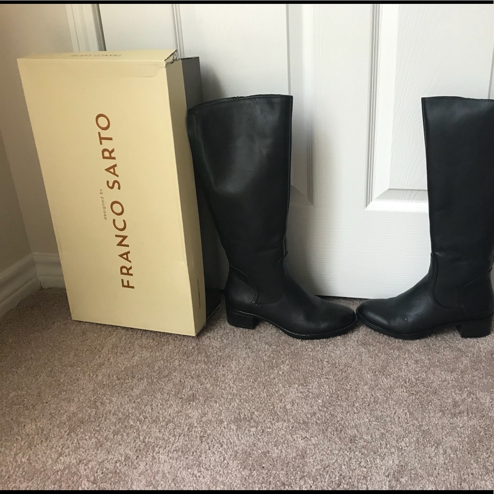 Franco Sarto Black leather riding boots